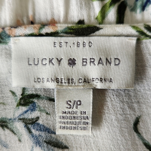 LUCKY BRAND FLORAL V-NECK PEPLUM BLOUSE - Picture 9 of 10